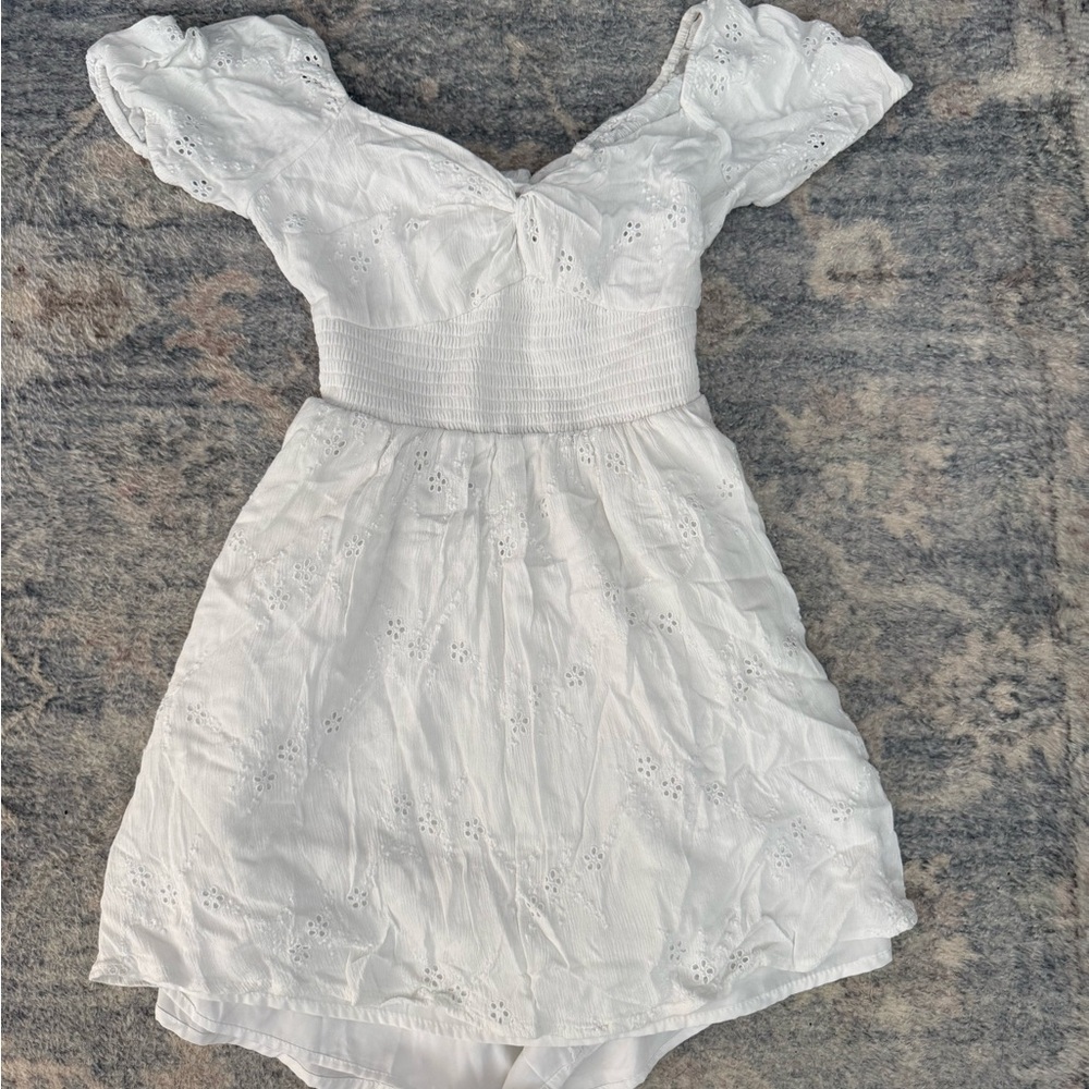 White Eyelet Off-Shoulder Dress